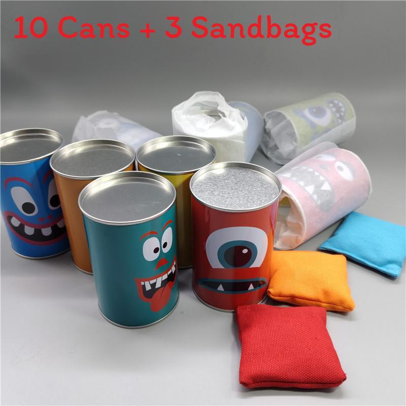 

Iron Kids Bean Bag Toss Game Set With 10 Cans And 3 Sandbags For Parent Child Play