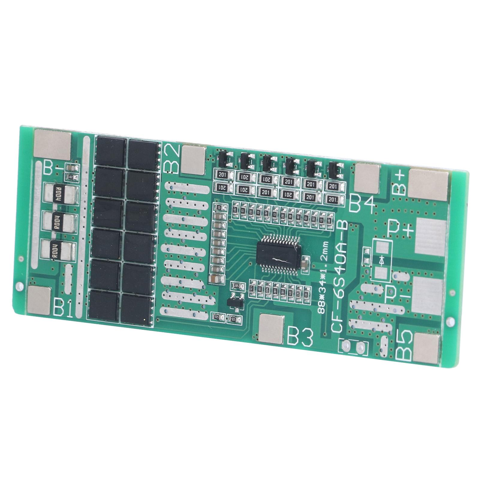 

6S 40A Захисна плата літієвої батареї BMS Плата захисту елементів батареї Сонячне освітлення з балансуванням