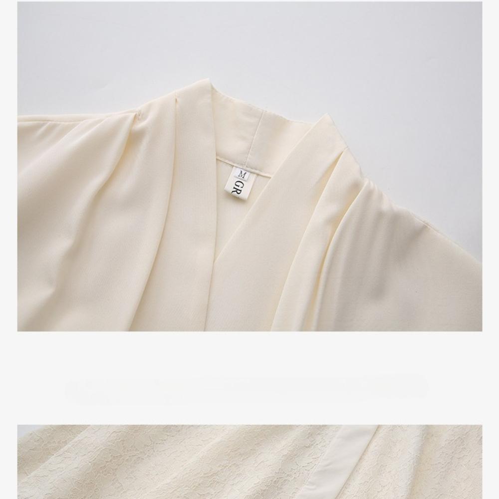 New Spring/Summer Vintage Lace-Panel Sleeveless Maxi Dress for Women Elegant V-neck Single-breasted Belt Slim A-line Party Dress