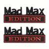 2 Piezas Emblema Pegatina Insignia Edición Mad Max Guardabarros Calcomanías Divertidas Puerta de Reemplazo para Coche Camión Vehículo Universal SUV Motocicleta