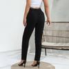 Ladies' Solid Color Casual Pants Versatile Slim Fit Straight Leg Denim Jeans With Holes