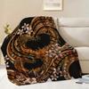 Golden Floral Pattern Flannel Printed Blanket Suitable for All Seasons Suitable for Living Room Office Sofa and Travel
