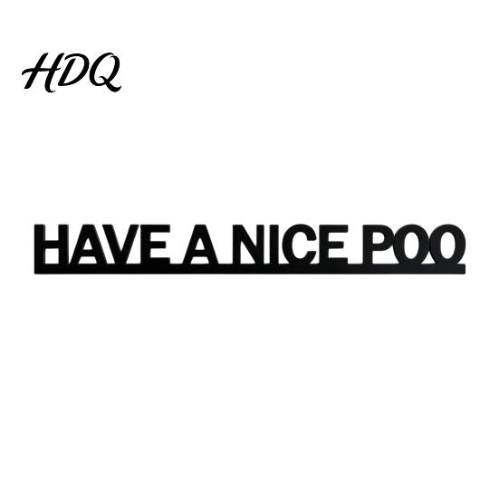 Toilet Decor for Bathroom Have A Nice Poo Door Sign Funny Wooden Over The Decorative Shelf Topper Minimalist Frame Corner Sign Home Restroom