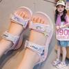 New children's sandals for girls, summer beach shoes, new trendy princess shoes for girls, non-slip soft-soled baby shoes