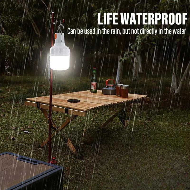 Outdoor USB Rechargeable LED Lamp Bulbs High Brightness Emergency Light Hook Up Camping Fishing Portable Lantern Night Lights