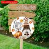 2d Flat 20*20cm, Autumn Home Decoration, Autumn Dwarf Pumpkin Thanksgiving Harvest Wooden Circular Home Decoration Plaque, for Kitchen, Garden Bedroom
