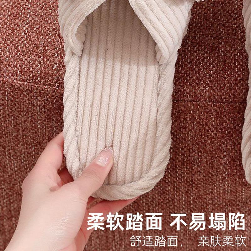Girl cotton slippers bow home plush slippers indoor fluffy women fluffy