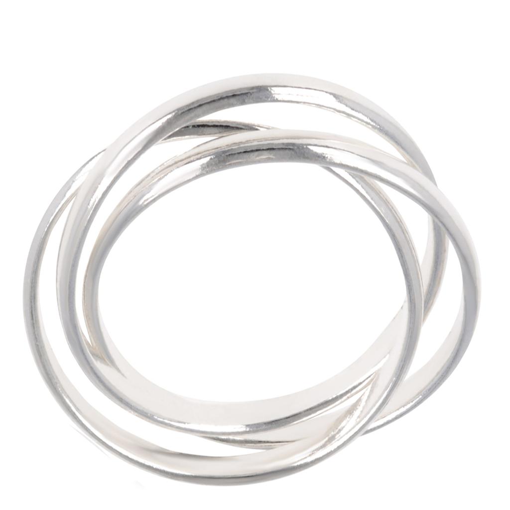 Silver Wedding Band 'Trio' Silver (rhodium) - 3 Mm