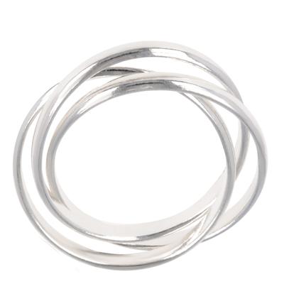 Silver Wedding Band 'Trio' (rhodium) - 3 Mm