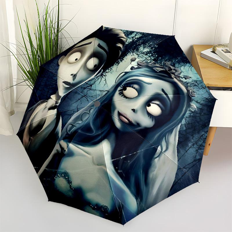 

1pc Corpse Bride Automatic Folding Umbrella & Self-Folding Canopy - Heavy-Duty 8-Rib Iron Frameyy251231013