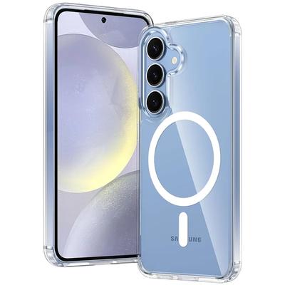Průhledný magnetický kryt s protižloutnením pro MagSafe Samsung S25 S23 S24 Plus S22 Ultra S21 FE S24fe S25Ultra, nárazuvzdorný kryt MacSafe