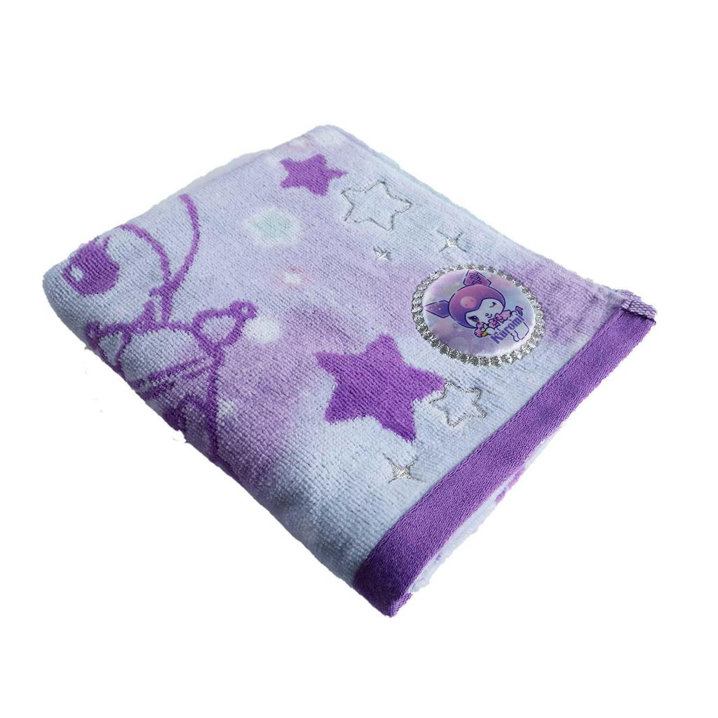 Marushin Face Sanrio Kuromi Antibacterial and Perfect as a Gift for 3725008400 Towel, "Yumekira Kuromi" (Dreamy Kuromi), 100% Cotton, Deodorizing,