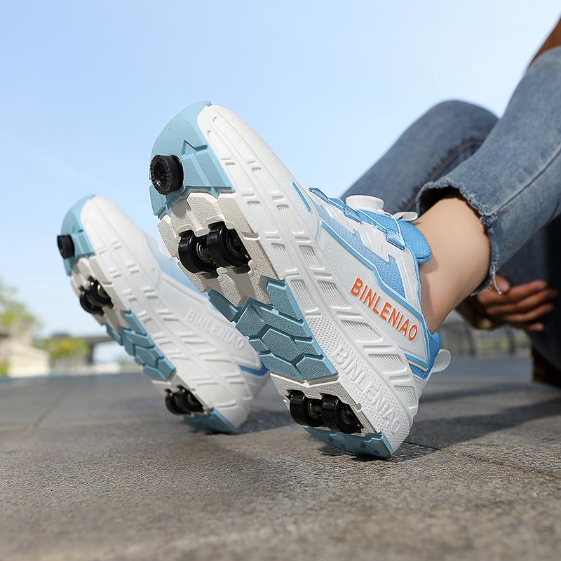 Kid's Four-wheel Sports Shoes Detachable Flat Shoes Children's Skating Roller Skates Shoes for Kids Girl Skate Shoes