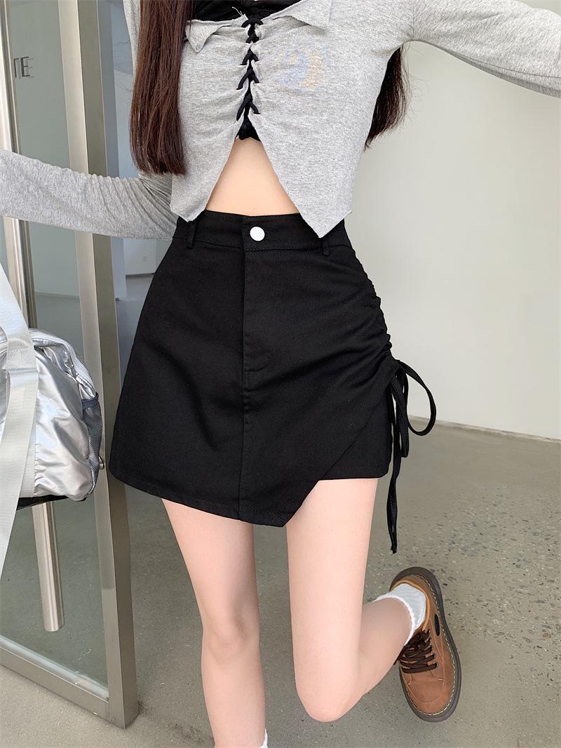 

Spring 2024 Spicy Girl Women s High Waist Bodycon A-line Skort 3XL чёрный