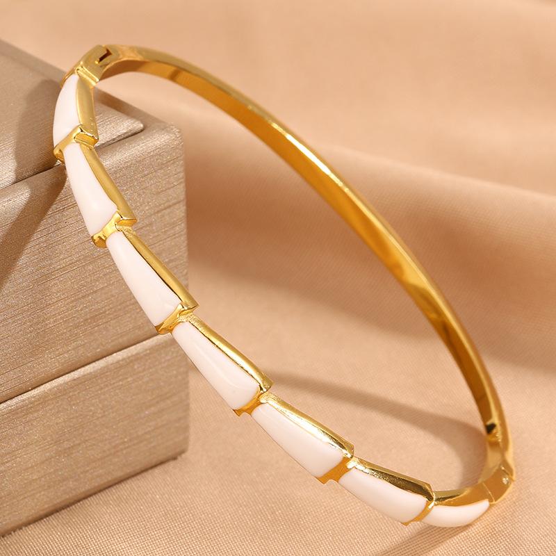 Enamel Dripping Bamboo Light Luxury Bracelet Women s Fashion High-end Bracelet One Size(18CM~21CM)
