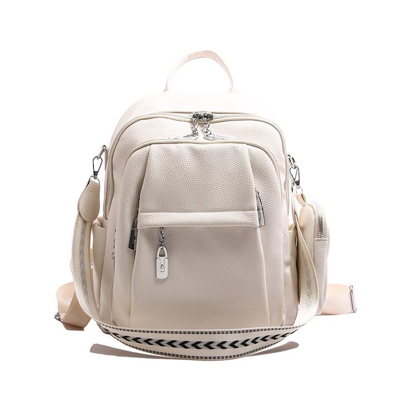 Soft Pu Textured Backpack for Women, Large-capacity Student Schoolbag, Casual Travel Backpack, Fashionable Single-shoulder Bag