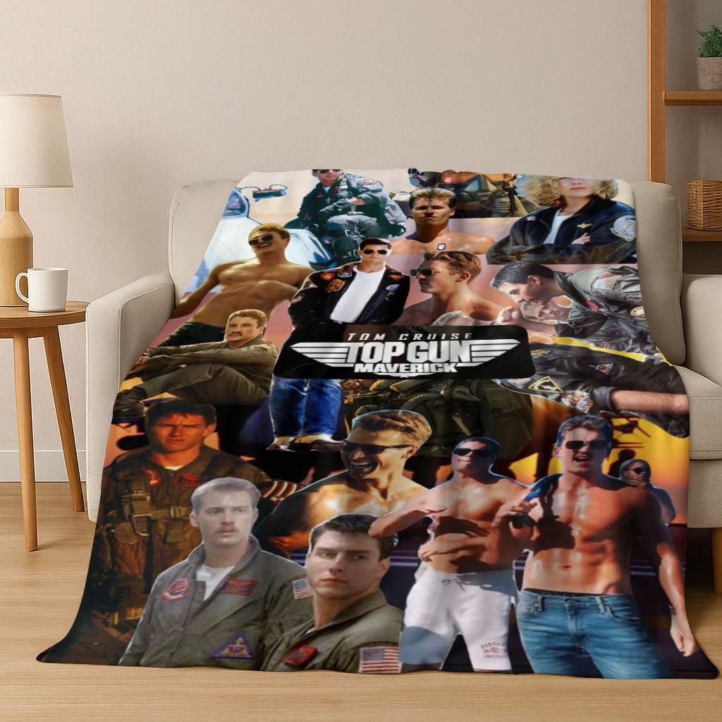 2026 Top Gun Tom Cruise Fighter Sign Art Flannel Blanket,Cozy Soft Throw Blanket for Home Bedroom Bed Sofa Picnic Office Cover