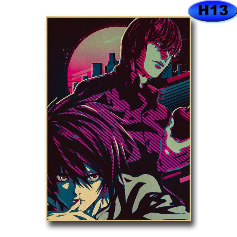 Classic Anime Death Note Poster Mural Retro Kraft Paper Prints Wall Sticker Bar Room Decoration Painting Home Decor Picture