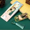 Chinese Style Hollowed Cat Bookmark Tassels Flower Retro Metal Reading Bookmark Creative Book Page Marker Birthday Gift