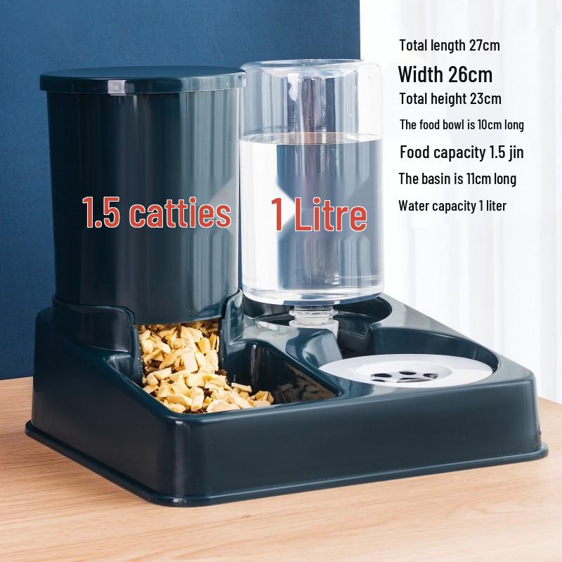 Dual Cat & Dog Feeder with Automatic Water Dispenser