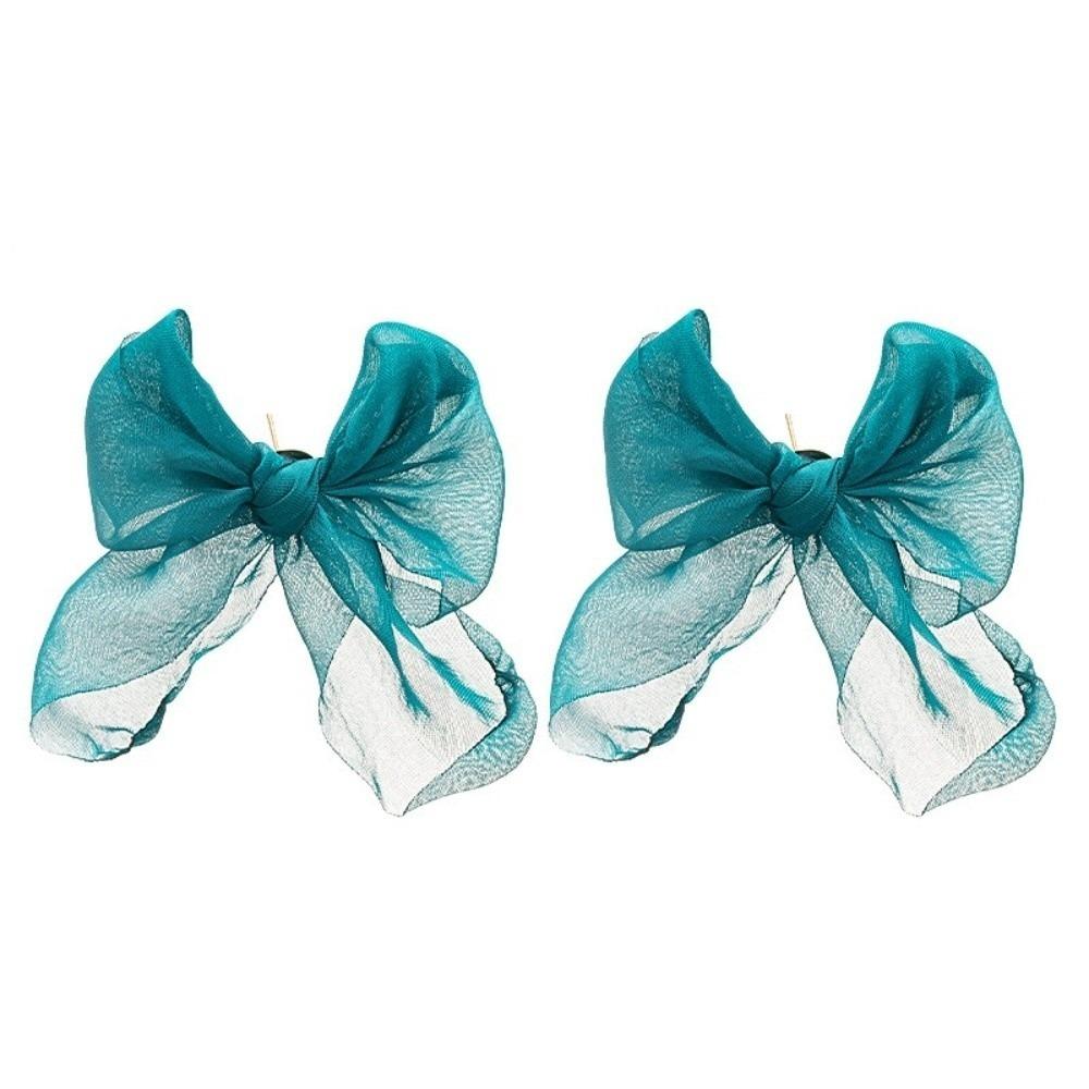 1Pair Chiffon Floral Lace Earrings Hand Woven Lace Stud Earrings Drop Earrings  Party Dressing