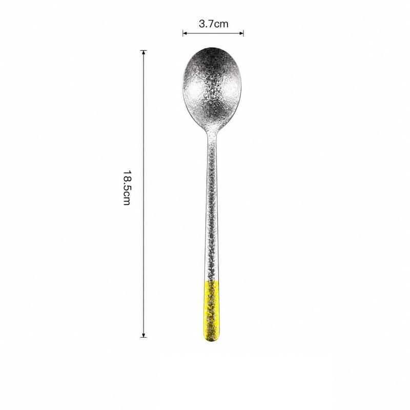 Pure Titanium Korean Style Spoons Unique Crystal Texture Colorful Handles Perfect For Home Dining Outdoor Camping Picnic Use
