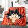 1PC Cute Cartoon Son Goku Patterned Flannel Blanket Suitable For All Seasons For Home Decor Warmth And Comfort Gifts Holiday Present