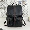 Schoolbag Vintage Men's Backpack Oil Wax Canvas Casual Backpack Crazy Horse Leather Large Capacity Backpack Waterproof Travel Bag