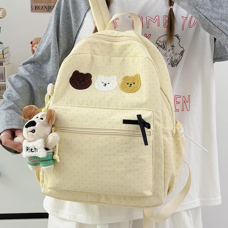Bear Pattern Large Capacity Student Schoolbag Women's Backpack