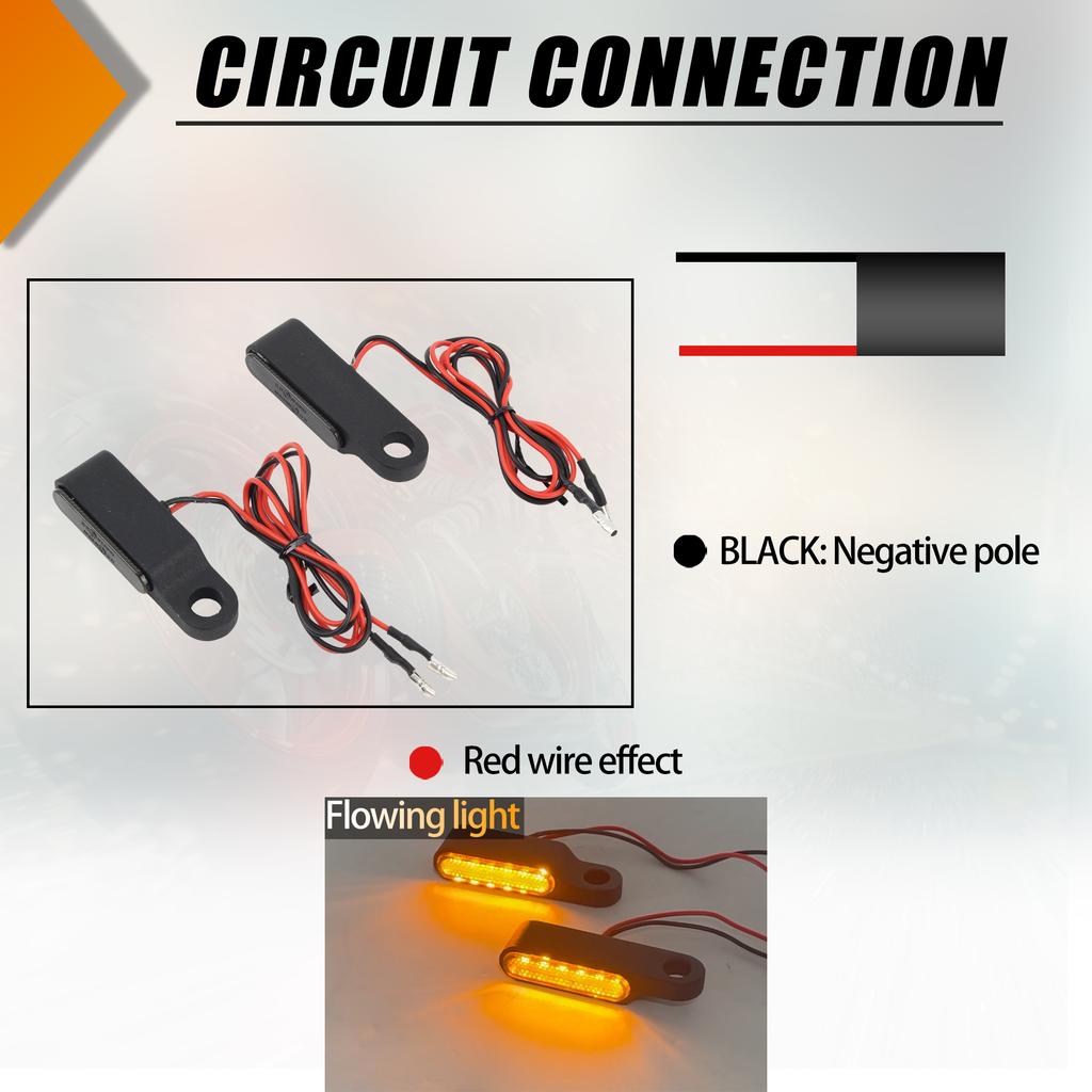 For Harley Sportster Bobber 6 LED Motorcycle Motobike Front Rear Mini Turn Signal Light Flowing Water Flashing Indicator Blinker