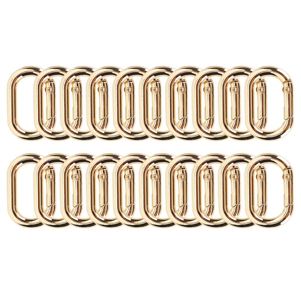 20 ks Oválná pružinová spona 23 mm Legované karabiny Klip pro tašky Kabelky Kroužek na klíče Popruh Zlatá