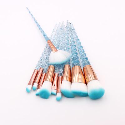 10pcs Unicorn Crystal Makeup Brushes Set Beaut Cosmetic Brush Tool