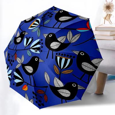 1pc Birds, Floral Automatic Open/Close Umbrella - All-Season Portable Umbrella for Women/Men Yy251213002
