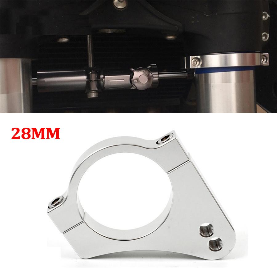 28mm Motorcycle Steering Damper Fork Frame Mounting Clamp Bracket Aluminum Alloy