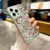 For iPhone 16 Pro Max Case Glass Rhinestone Two Butterfly Decor TPU Phone Back Cover