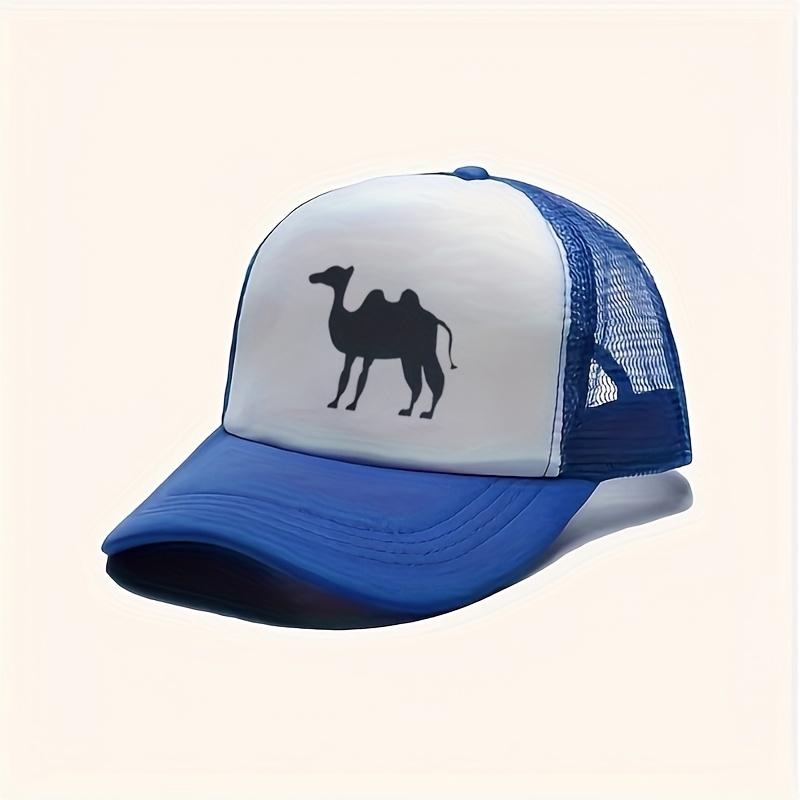 Camel Silhouette Trucker Hat Unisex Polyester Mesh Baseball Cap Casual Outdoor Adjustable
