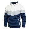 Men's Color Block Hooded Sweatshirt for Autumn/Winter Fashion