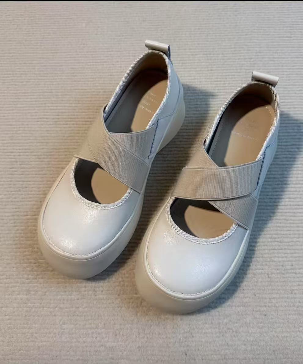 

Спортивные лоферы на платформе с перекрестным ремешком, с большим круглым носком, универсальные, весенне-летние, маленькие одинарные туфли для подиума 40