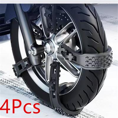 4Pcs Snow Chains for Motorcycles, Bicycles, Tires