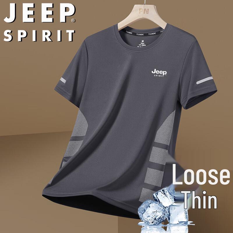 

JEEP SPIRIT Men s Ice Feel Short-Sleeve T-Shirt L