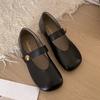 Stylish and lightweight white round head flat bottom shallow mouth single shoes women's 2025 new autumn and winter soft sole Mary Jane small leather 