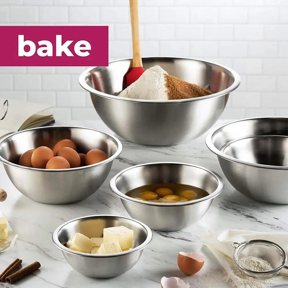 9 Sizes 16-32cm 304 Stainless Steel Mixing Bowls Set for Kitchen Restaurant Dinner Soup Salad Bowl Food Vegetable Container