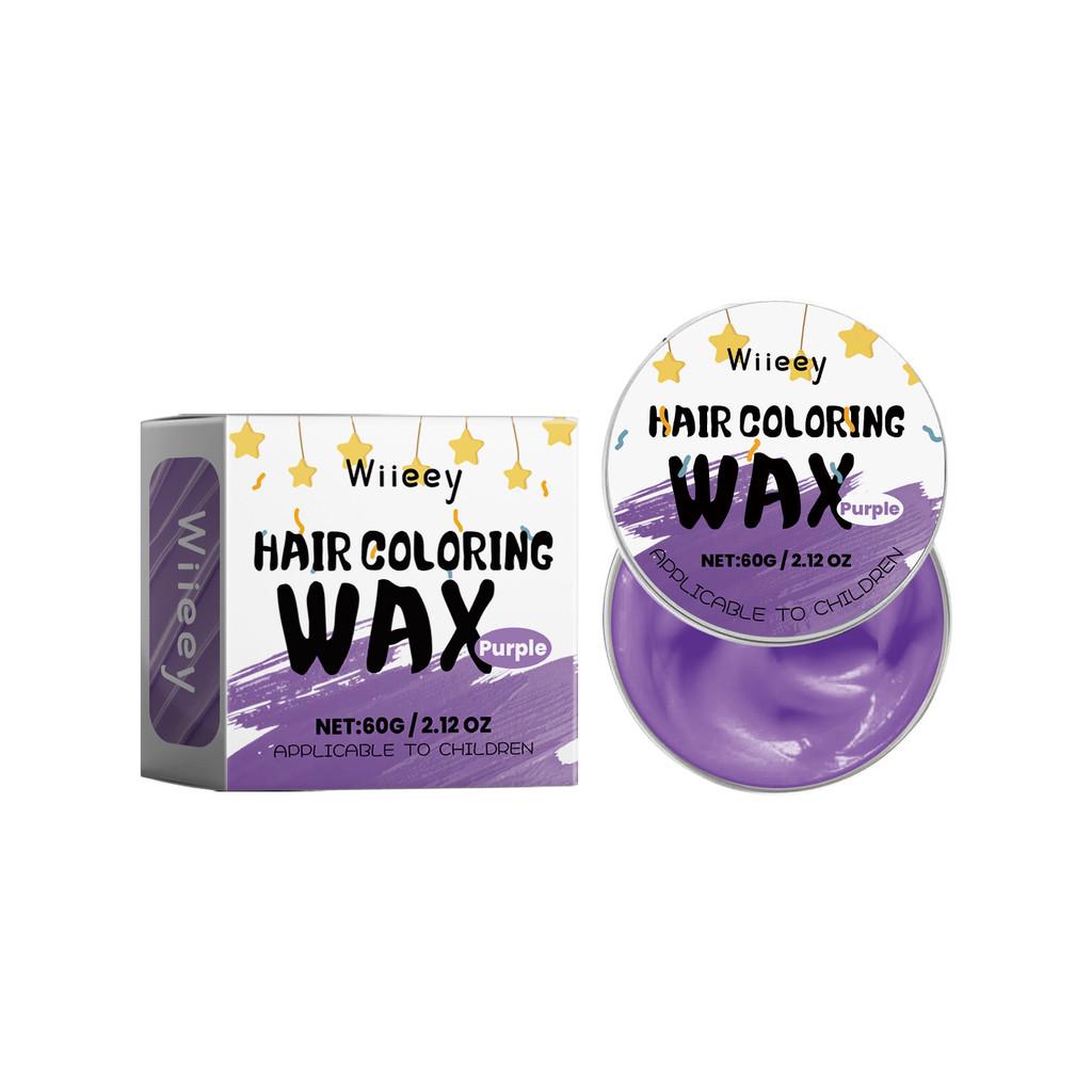 Wiieey Purple Children's Colorful Hair Cream Gentle Easy To Apply Washable Long Lasting Trendy Hair Color Cream 60g