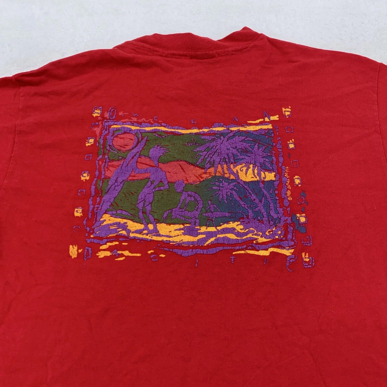 Vintage Ocean Pacific Shirt Mens M/L Surf Beach Skate Graphic Tee Made USA 90s S