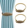 1 Pair Spring Curtain Tieback Metal Carved Elk Peacock Leaf Feather Decorative