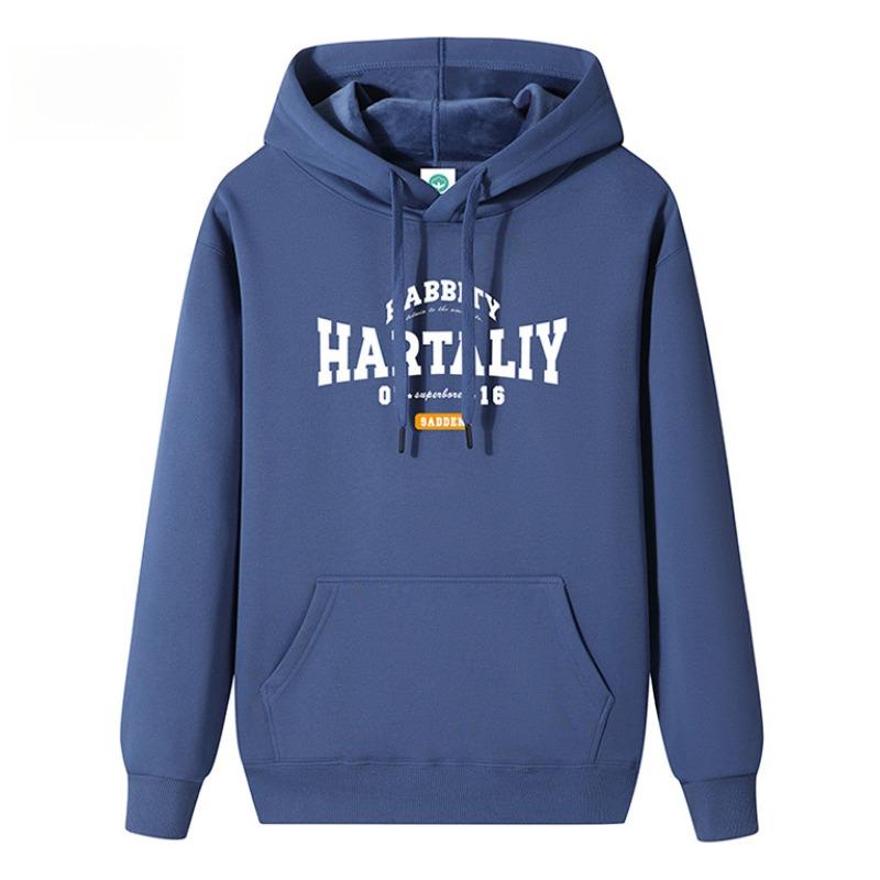 

QICED Hooded Cotton Sweater Men and Women Autumn and Winter Padded and Thickened Youth Students Loose Tide Set Head Coat Hoodie XXXXXL синий