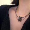 Stylish Bowknot/Heart Pendant Necklace Handmade Beaded Neckchain Bows Ornaments