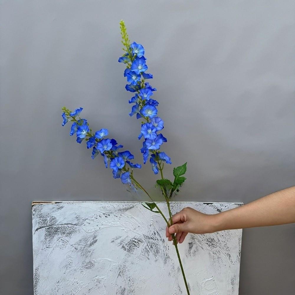 

2 Fork Artificial Larkspur Flower Small Morning Glories Floral Display Artificial Faux Plants Pink Simulation Fake Silk Flower темно-синий