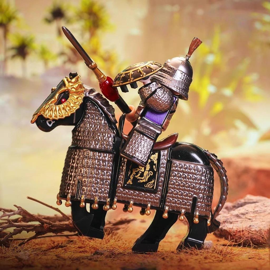 Jin Dynasty Ironclad Cavalry Soldier & War Horse Medieval Armor Building Blocks Toy