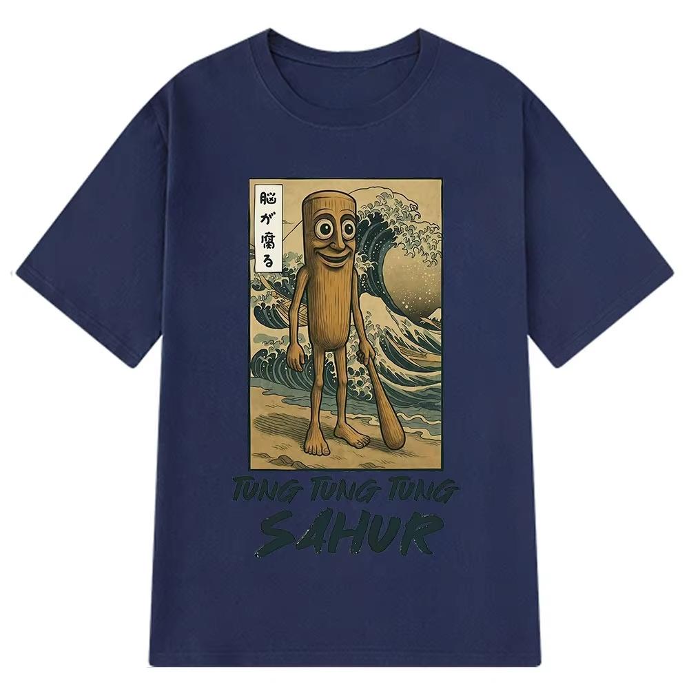 Tung Tung Tung Sahur Brainrot T Shirt Funny Baseball Bat Meme Italian Brainrot T-Shirt Japanese Style Unisex Tees